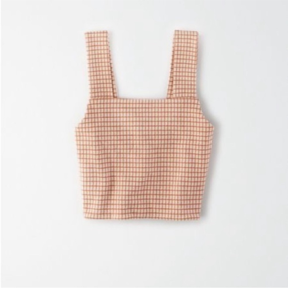 American Eagle checkered Square Neck Women's Top